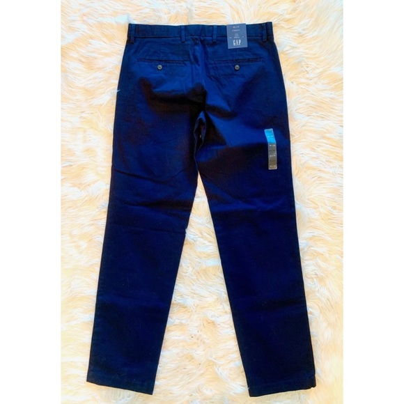 NWT GAP Mens Navy Flat Front Straight Leg Pants - Picture 2 of 5